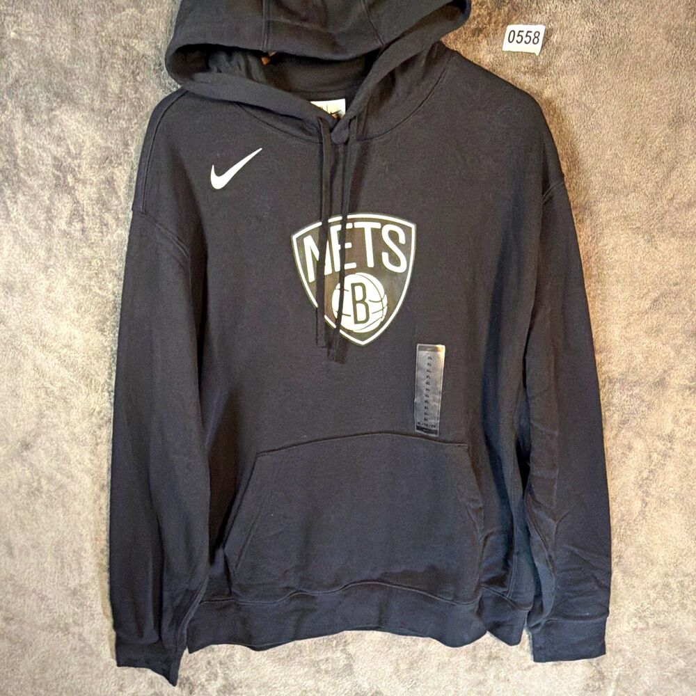 Nike Brooklyn Nets NBA Pullover Hoodie Sweatshirt Black Size XL